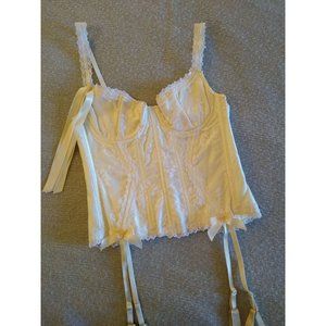 Shirley's of Hollywood Corset 34 Garter Belt Ivory Rich Feminine  💋 MSRP $79